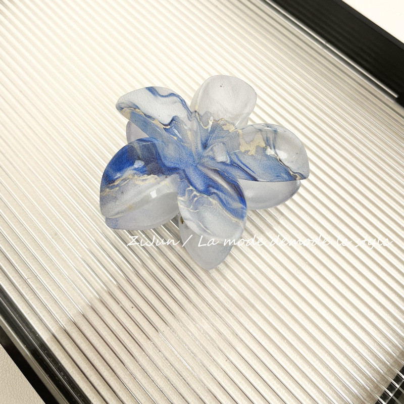[Yunyuan] Mới Halo Nhuộm Hoa Anh Đào Sứ Kẹp Tóc Frangipani Phụ Kiện Tóc Làm Đẹp Đầu Lưng Cá Mập Kẹp Năm Cánh Hoa Trang Trí