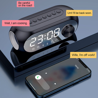 Loa kép S8 Loa Bluetooth không dây Đồng hồ báo thức đa chức năng Âm thanh có lắp ráp FM & Cuộc gọi Hiệu ứng vòm âm thanh nổi 3D
