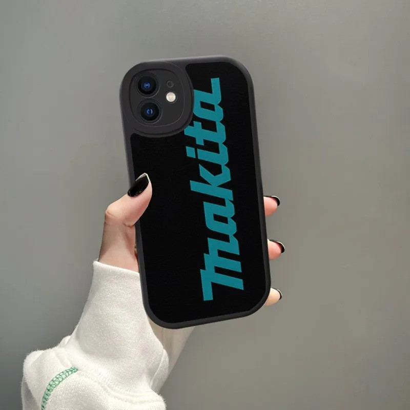 Tp-1 Hộp Dụng Cụ Makita Ốp Lưng Điện Thoại Da Cừu Cho Iphone 14 Pro Max 11 13 12 Mini X Xr Xs 8 6 7 Puls Se Vỏ Di Động Sang Trọng