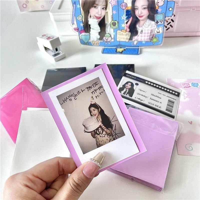 Linxx 50 Chiếc 61 * 91mm Dopamine Màu Photocard Tay Bảo Vệ Phim Trong Suốt Mờ Đóng Gói Photocards Túi Đựng Thẻ