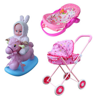Nhà Chơi Mini Búp Bê Phụ Kiện Xoay Giường Bé Gái Công Chúa Búp Bê Xe Đẩy Bé Đồ Chơi Giá Đỡ Cho Bé