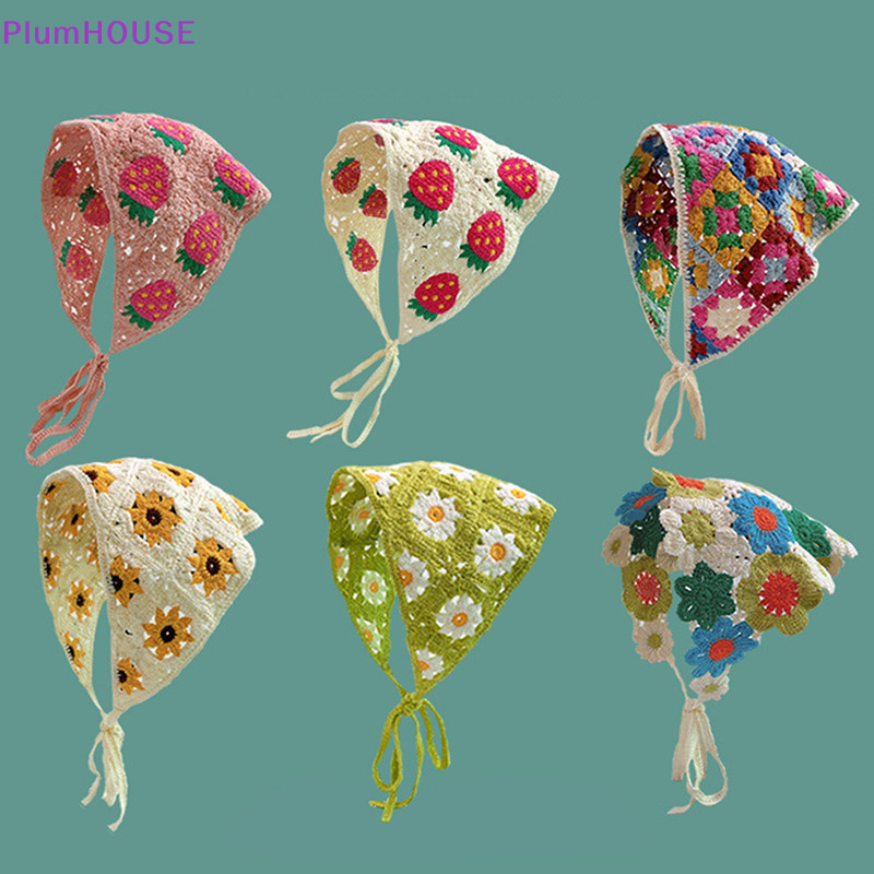 Plumhouse Ngọt Ngào Dễ Thương Dệt Kim Tam Giác Pháp Mục Vụ Phong Cách Dành Cho Nữ Bé Gái Hoa Nhỏ Khăn Trùm Đầu Phụ Kiện Tóc VN