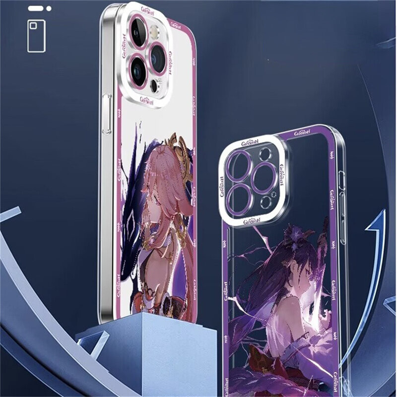 Genshin Impact Beelzebul Raiden Ei Yae Miko Ốp Lưng Cho Redmi Note 14 13 Pro Plus 4G 5G Turbo 4 POCO X7 Pro 14C 13C 13 A3 Ốp Điện Thoại TPU Mềm Trong Suốt Chống Sốc Thời Trang Phim Hoạt Hình