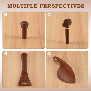 🔥Bộ đàn Violin 4 / 4 Kích thước đầy đủ Phụ kiện đàn Violin gỗ hồng hạc Peg Tailpiece Chin Rest End Pin (4 / 4)