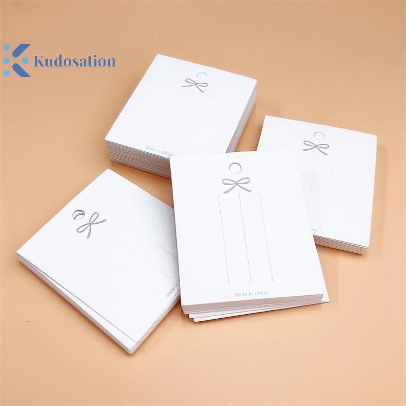 Kudosation 50 Chiếc Kẹp Tóc Trắng Thẻ Trượng Nơ Hiển Thị Thẻ Giấy Đóng Gói