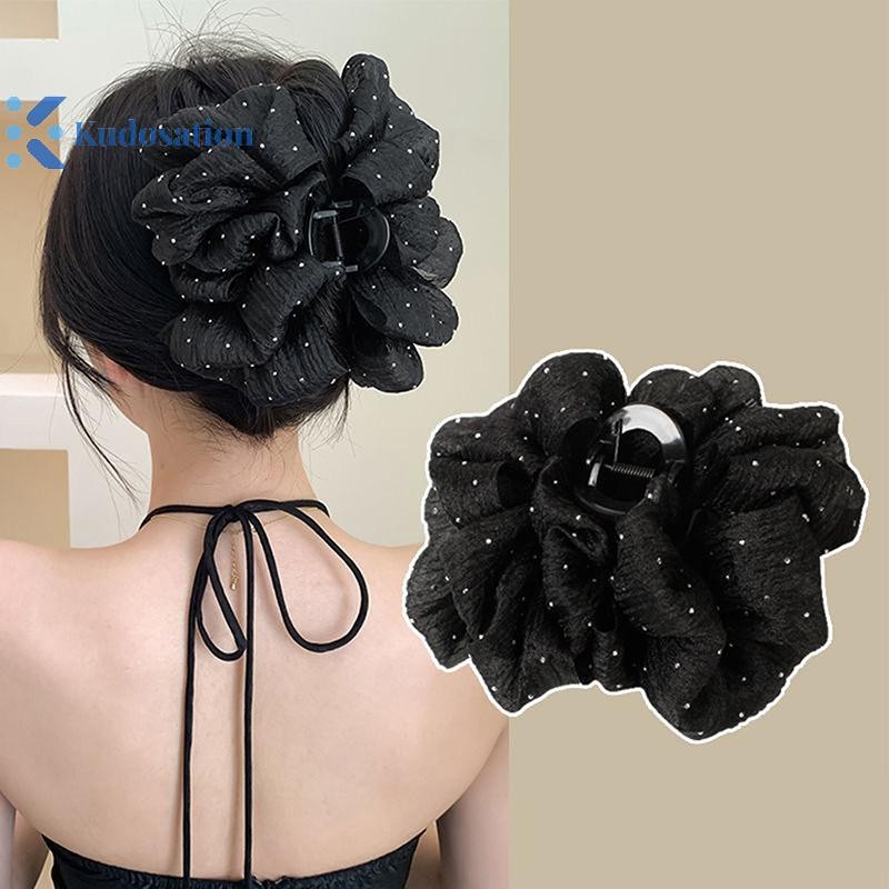 Kudosation Thanh Lịch Nơ Kẹp Tóc Nữ Tính Khí Lưới Thanh Lịch Thời Trang Phụ Kiện Tóc Cô Gái Tạo Kiểu Kẹp Tóc Mũ Đội Đầu