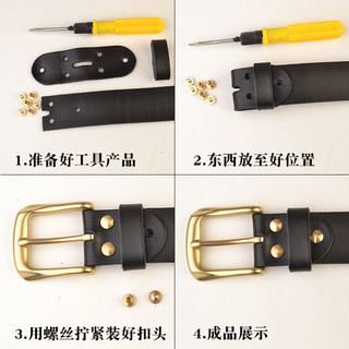 Kẹp thắt lưng bằng đồng nguyên chất cho nam, kẹp đầu thắt lưng bằng đồng, phụ kiện nam 34mm JLF6