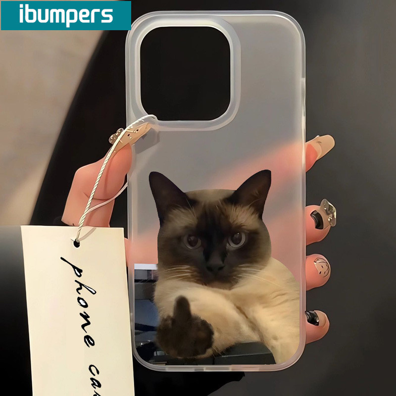 ibumpers Ốp Lưng IPhone Cool Ngộ nghĩnh Xiêm Mèo Con Họa Tiết Ốp Điện Thoại Trong Suốt Nhám Mờ TPU Mỏng Chống Sốc Chống Bẩn Cho IPhone 16 15 14 12 13 11 Pro Max IP 7 8 Plus X XS XR