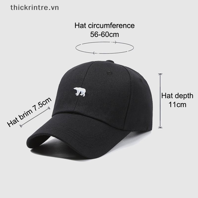 THI Bóng Chày Mùa Xuân Mới Mùa Hè Chắc Chắn Sunhat Thêu Gấu Bắc Cực Nam Nữ Cotton Snapback Mũ Thời Trang Tấm Che VN
