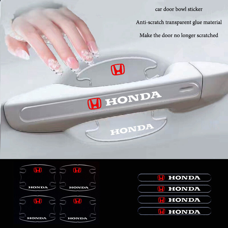 4 miếng dán bảo vệ tay nắm cửa cho Honda Accord City Civic HRV CRV Jazz CRZ Breeze Avancier Odyssey Crider