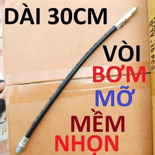 Vòi bơm mỡ mềm, đầu tù, dài 30cm, dễ dàng luồn vào góc sâu