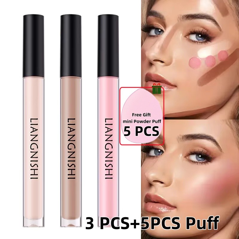 Ảnh Giao Hàng Nhanh [Quà Tặng Miễn Phí] 1/3 Sản Phẩm Jingnishi Contouring Liquid Matte Oil Control Moisturizing Foundation + Phấn Má Hồng Che Khuyết điểm Chống Nước Lâu Trôi Mỹ Phẩm Trang đi 1