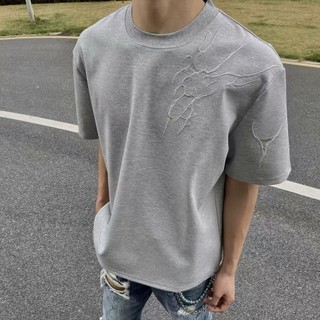 Áo thun nam GKSSS tay ngắn đường phố cao cấp Mỹ chất lượng cao phong cách trung tính gai góc cổ tròn tay ngắn