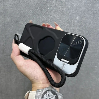 Sang Trọng Rỗng Ra Có Dây Buộc Ốp Lưng Điện Thoại iPhone 11 12 13 14 15 16 Pro Max Plus Mềm Từ Tính Chống Sốc