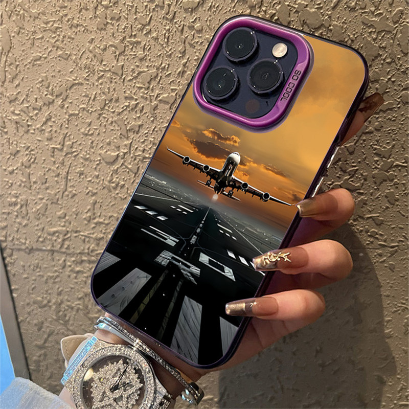 Dành Cho iPhone16 15 14 13 12 11 Pro Max 16e Cho iPhone XS Max X XR 8 7 Plus SE2020 2022 Dazzling Ô Tô Máy Bay Bạc IMD Kim Loại Cứng Chống Sốc