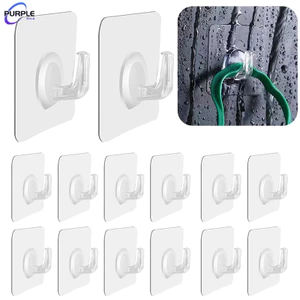 Móc Tự Dính Trong Suốt Cửa Treo Tường Móc Chịu Lực Nhà Bếp Phòng Tắm Khăn Chìa Khóa