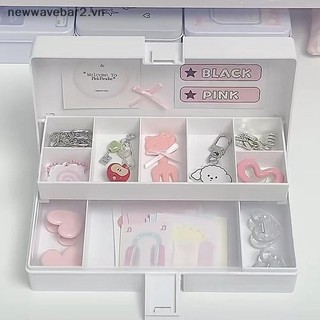 [Mới] 1 Hộp Bảo Quản Nhiều Lưới Có Thể Gập Lại Dung Tích Lớn Cho Vật Dụng Nhỏ Chống Bụi Hộp Văn Phòng Phẩm Hai Lớp Đa Năng Màu Trắng.