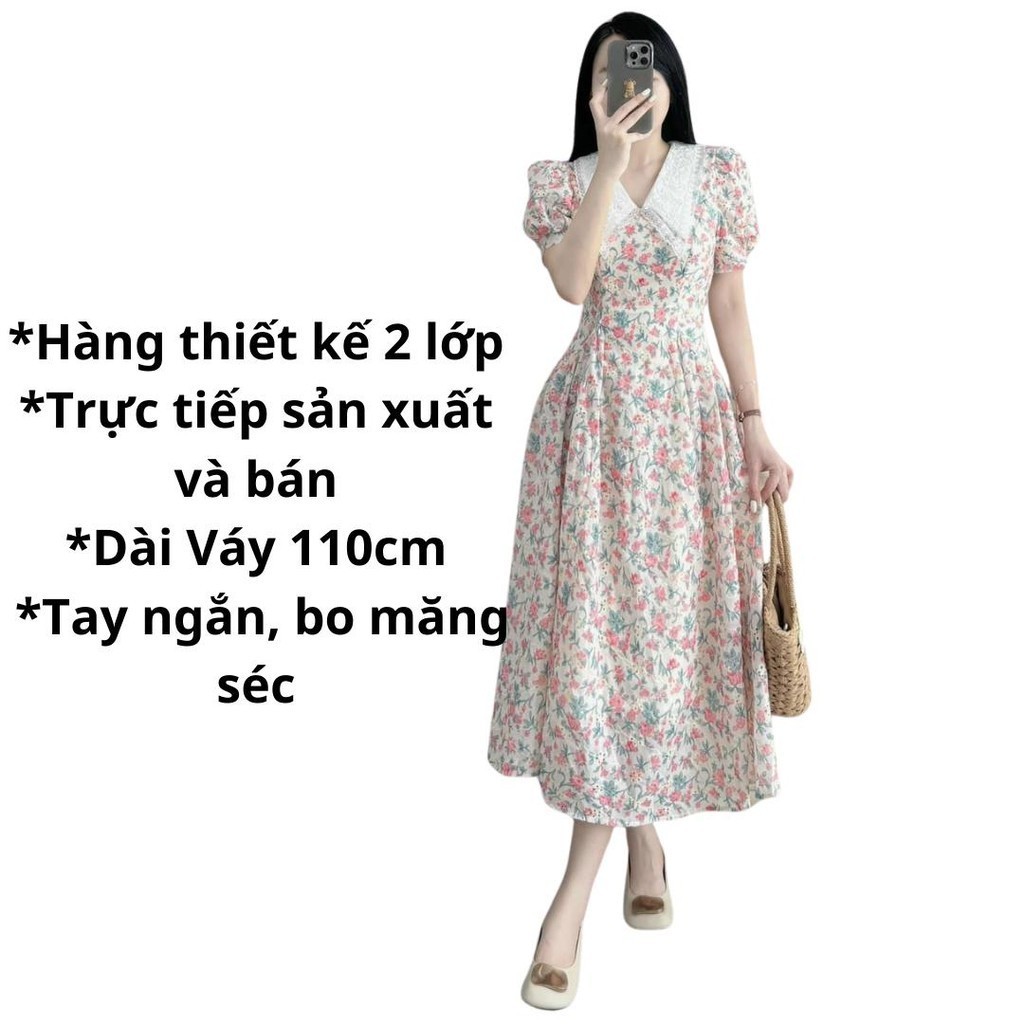 NganLuong Design Váy ôm cộc tay dáng dài cổ bẻ phối ren thêu hàng thiết kế hai lớp chất liệu tơ vân nổi cao cấp V233
