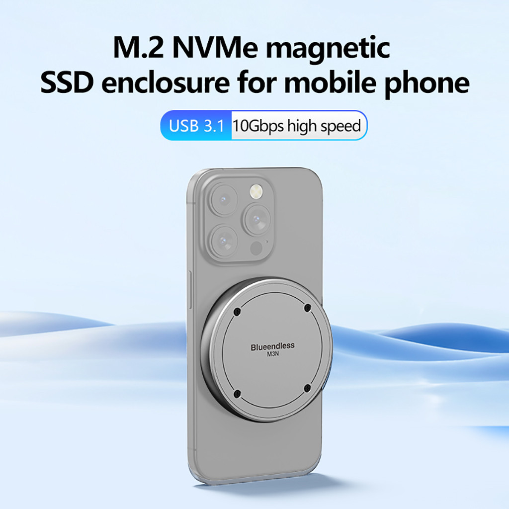 Blueendless M.2 Hộp đựng ổ cứng di động từ tính bên ngoài Type-C Nvme Solid-State 2230 / 2242 Máy tính bảng di động