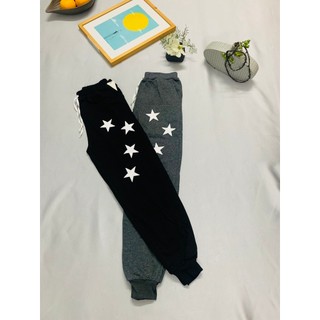 Quần Jogger thể thao Unisex vải thun hoạ tiết ngôi sao phong cách .