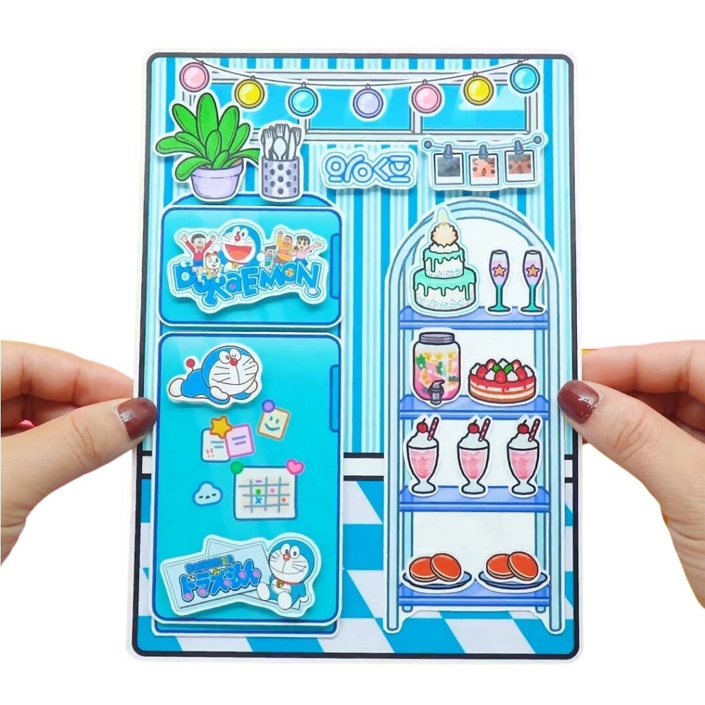 Đồ chơi bé gái ngôi nhà búp bê bằng giấy thủ công tocaboca học liệu bóc dán thông minh đồ chơi cho bé gái cô tiên xanh
