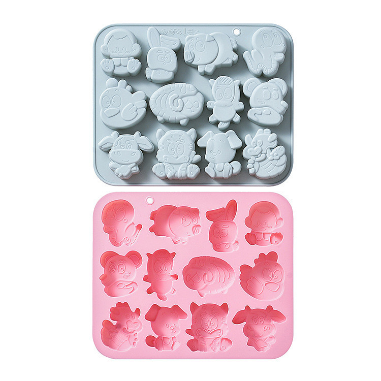 Hoạt Hình 12 Cung Hoàng Đạo Khuôn Silicon Handmade Làm Xà Phòng, Socola, Bánh Mousse, Khuôn DIY Và Dụng Cụ