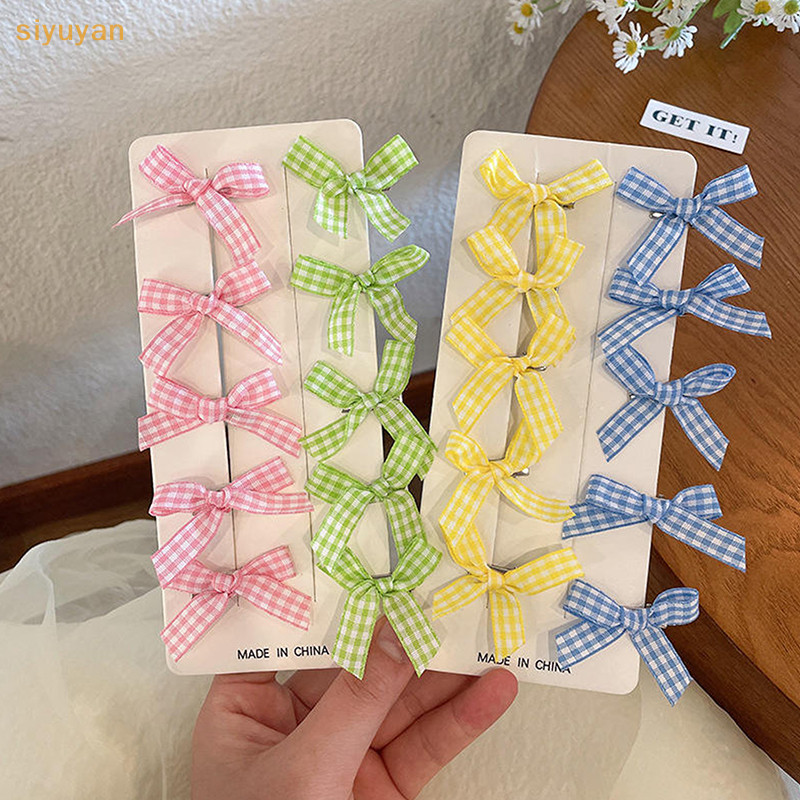Siyuyan 5 Chiếc Nơ Ngọt Ngào Kẹp Tóc Cho Nữ Bé Gái Phụ Kiện Tóc Cổ Nơ Bên Mũ Kẹp Dễ Thương Nhiều Màu Barrette VN