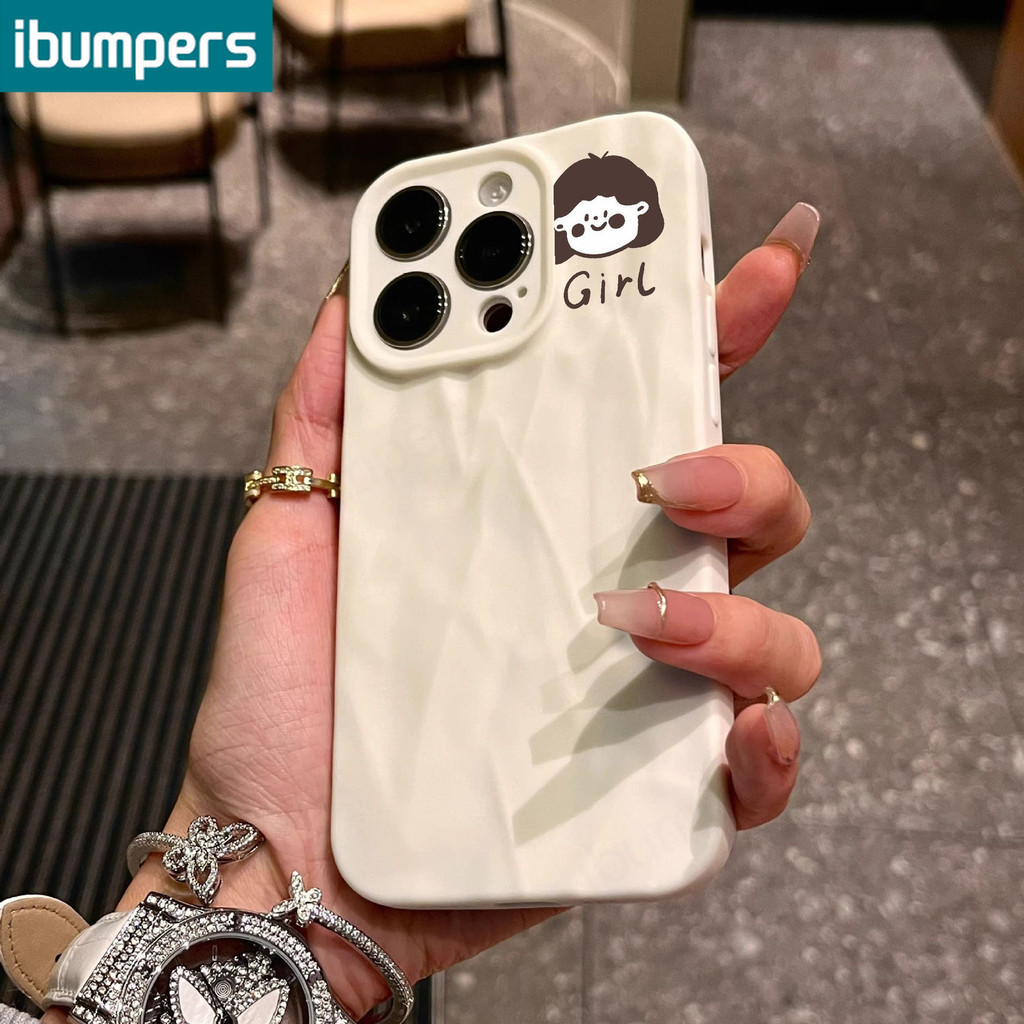 ibumpers ốp lưng Iphone hàn quốc đơn giản cute couple ốp điện thoại mỏng silicone mềm chống bẩn chống sốc cho iphone 15 14 12 13 11 pro max ip 7 8 plus iphon x xs xr xs max
