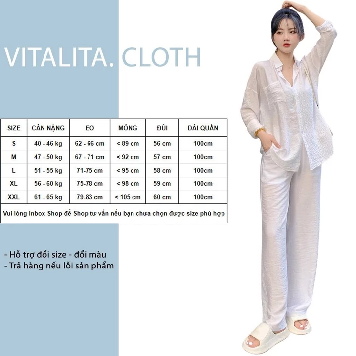 Set đồ nữ sang chảnh đi biển mùa hè - SUMMER SPRING TEA - Set đũi nữ áo sơ mi và quần ống rộng đi chơi đi biển