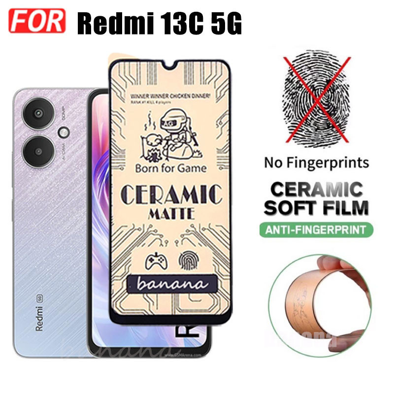 Kính cường lực gốm 3 TRONG 1 Redmi 13C 5G cho Redmi Turbo3 Redmi A3 13C 4G Note 13 Pro 4G 5G Ống kính máy ảnh Kính bảo vệ màn hình và phim mặt sau