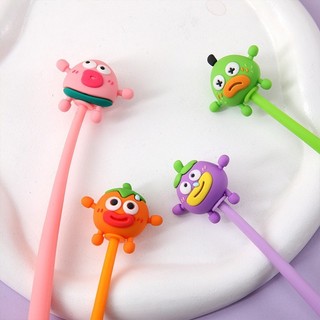 [Mực Đen] Bút Bi Silicon Thân Mềm Fruit Party Lúc Lắc, Bút Bi Mực Gel Khô Nhanh, Mực Đều, Nét Chữ Đẹp