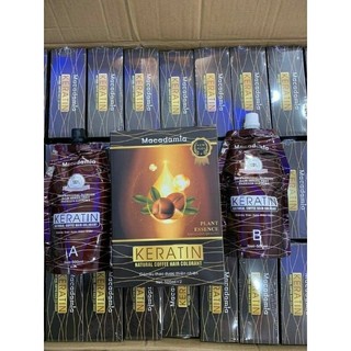 Nhuộm phủ bạc thảo dược không dính da đầu màu Đen Và Nâu macadamia 500mlx2