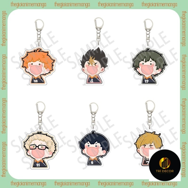 Móc khóa HAIKYUU!! ver HÉT in hình Vua bóng chuyển mica acrylic anime chibi xinh xắn dễ thương