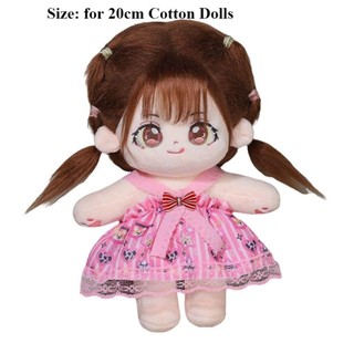 PURECOTTON0 Búp bê quần áo công chúa dễ thương, phụ kiện xinh, đồ búp bê plush chất lượng cao 20cm, phù hợp búp bê cotton/idol EXO