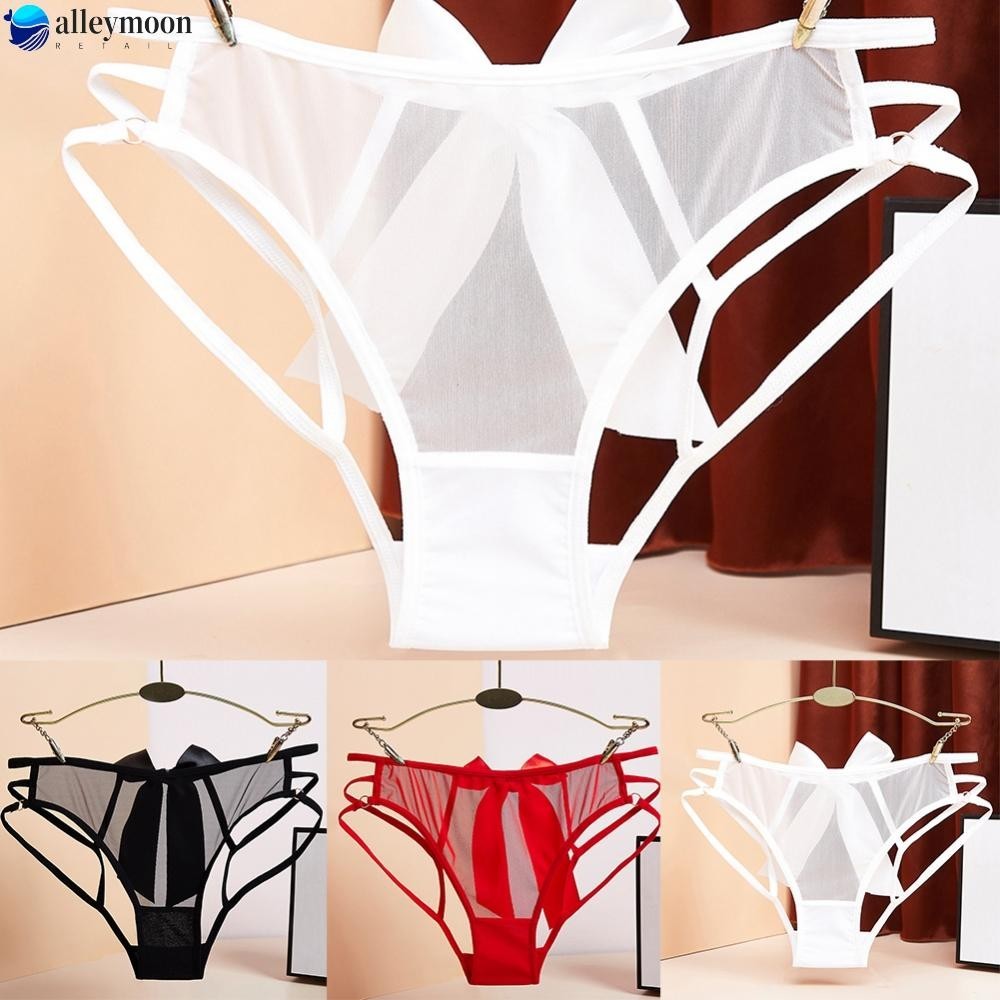 Underwear Comfortable Cotton Crothless Lace Medium Stretch Nylon Panties