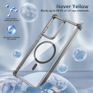 Dành Cho Samsung Note 20 Ultra Ốp Lưng Trong Suốt Từ Tính Chống Sốc Quân Sự Cấp Bảo Vệ Không Khí Góc Mỏng Vỏ Điện Thoại