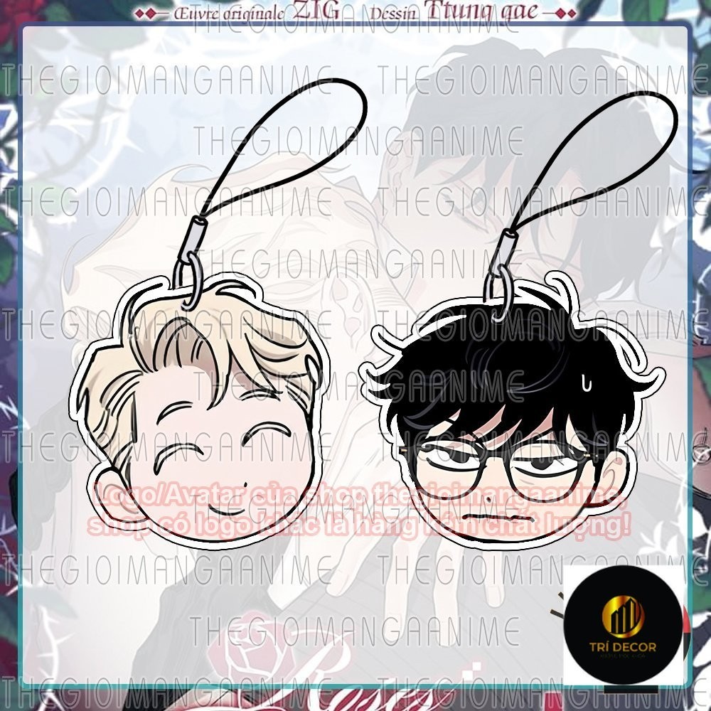 Dây treo điện thoại ROSES AND CHAMPAGNE ver BIỂU CẢM Hoa Hồng và BL in hình anime mica acrylic xinh xắn