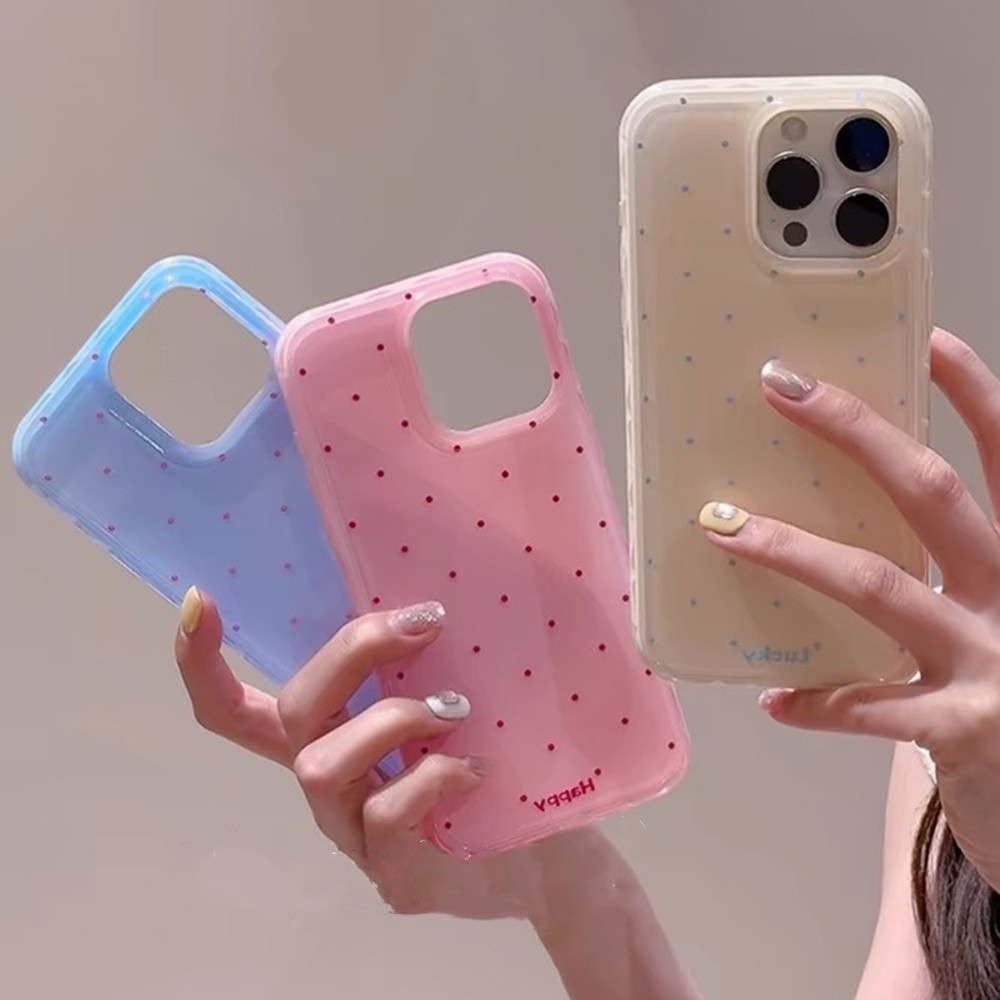 Ốp Điện Thoại Kẹo Chấm Cho iPhone 17ProMax 16Pro 15 14 13 12 Pro Max Bảo Vệ Toàn Diện Chống Sốc Hai Lớp Bảo Vệ Acrylic