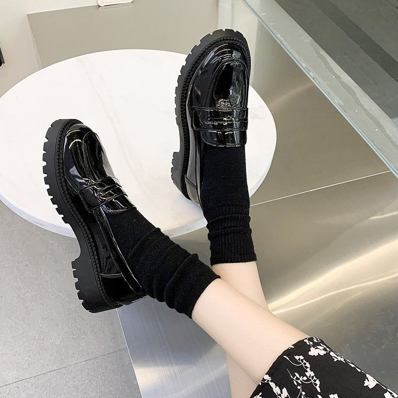 🔥Còn hàng🔥Giày nữ Mary Jane giày da nhỏ nữ Đen mờ và đen bóng