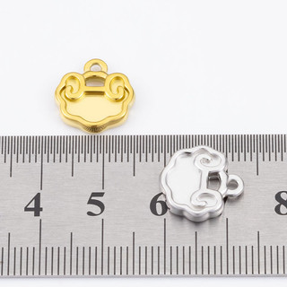 Mặt dây chuyền khóa may mắn bằng thép không gỉ Phụ kiện trang sức DIY 18k Vỏ vàng Tuổi thọ Khóa quyến rũ