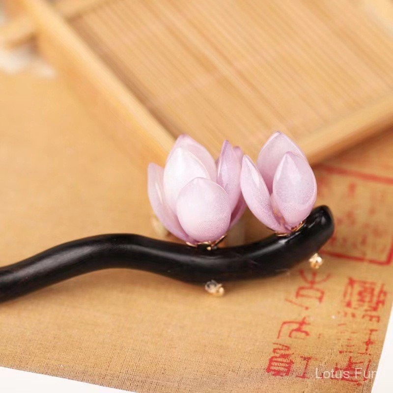 Tinh xảo ngọc lan đen đàn hương trâm tóc đơn giản thời thượng cổ điển khí chất búi tóc trâm cài sườn xám trà phục trang sức