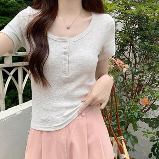 Áo Thun Tay Ngắn Cổ Tròn Form Ôm Body Dáng babytee Lỡ Bấm