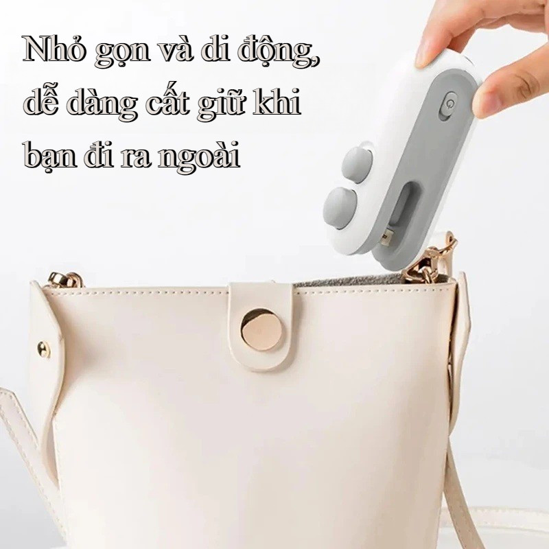 Máy niêm phong thực phẩm tiện lợi nhỏ gọn cho gia đình,Máy hàn miệng túi mini,Nhỏ gọn và di động, nó hỗ trợ sạc USB