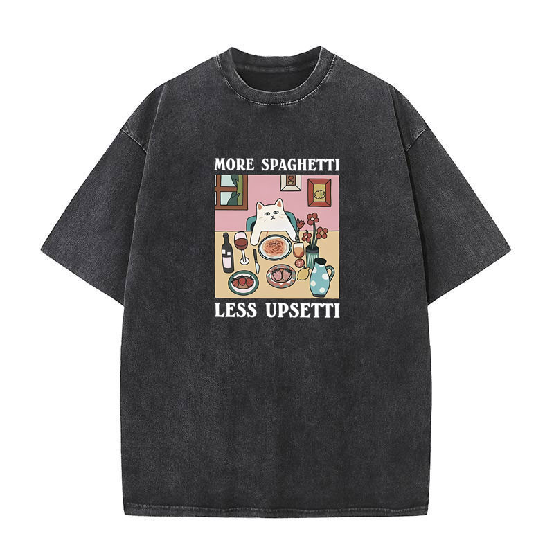 Áo Thun Spaghetti Hip Hop In Hình Nam, Oversize, Cotton