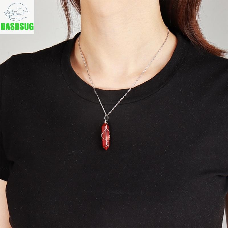Dasbsug Carnelian Vòng Cổ Pha Lê Mã Não Mặt Dây Chuyền Trang Sức Trang Trí Quà Tặng Cho Nữ