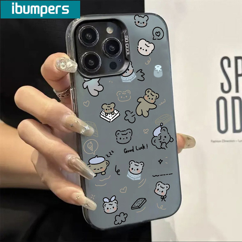 ibumpers Ốp Lưng IPhone Đẹp Đơn Giản Họa Tiết Chó Con Ốp Điện Thoại IMD Cứng Trơn Chống Bẩn Chống Sốc Cho IPhone 16 15 14 12 13 11 Pro Max