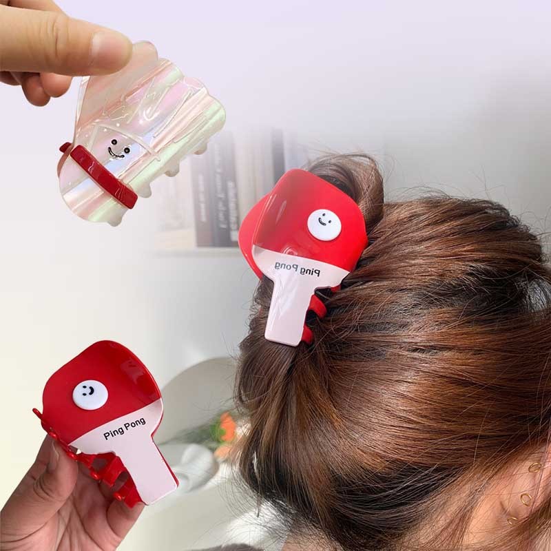 [Yunyuan] Vợt Bóng Bàn Lấy Kẹp Cá Mập Kẹp Tóc Phong Cách Thể Thao Phụ Kiện Tóc Mũ Đội Đầu Kẹp Thẻ Tóc Dễ Thương
