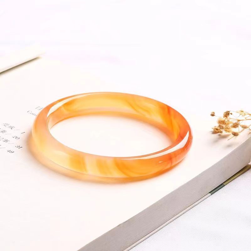 Cao Cấp Ánh Sáng Sang Trọng Vòng Tay Ngọc Mã Não Vòng Tay Với Sườn Xám Hanfu Cung Điện Phong Cách Hồng Kông Vòng Tay Nữ Retro Vòng Tay Màu Đỏ Trắng