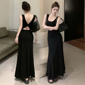 Váy đầm nữ dáng dài thiết kế khoét lưng sexy quyến rũ phong cách Hàn Quốc XIMIXI SP284