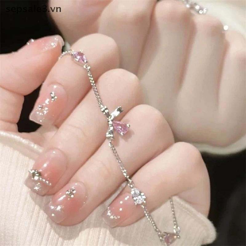 # Sepsale # Vòng tay nơ kim cương giả sáng bóng ngọt ngào Vòng tay có thể điều chỉnh khí chất thời trang dành cho nữ.